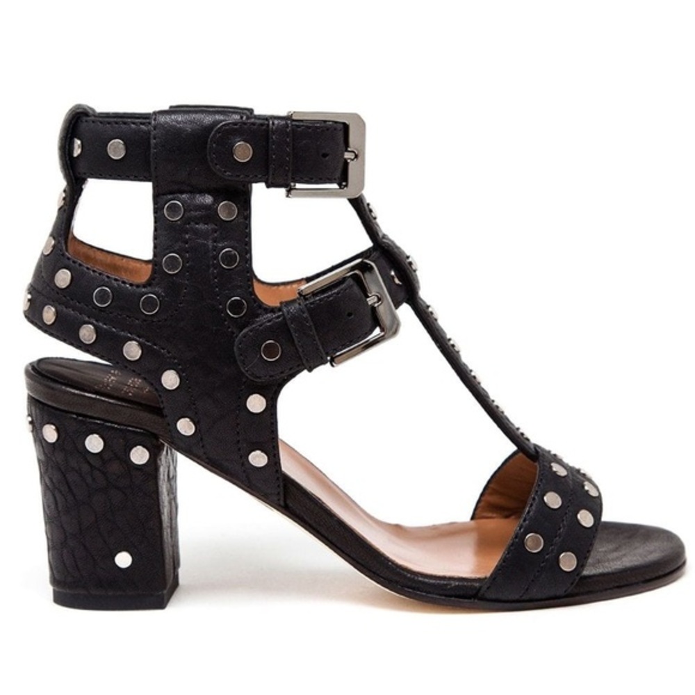 Laurence Dacade Black Studded Block Heel Sandals